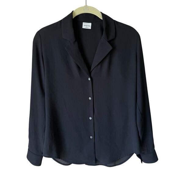 Babaton Black Button Down Shirt with Notched Collar Size XS - Picture 1 of 3